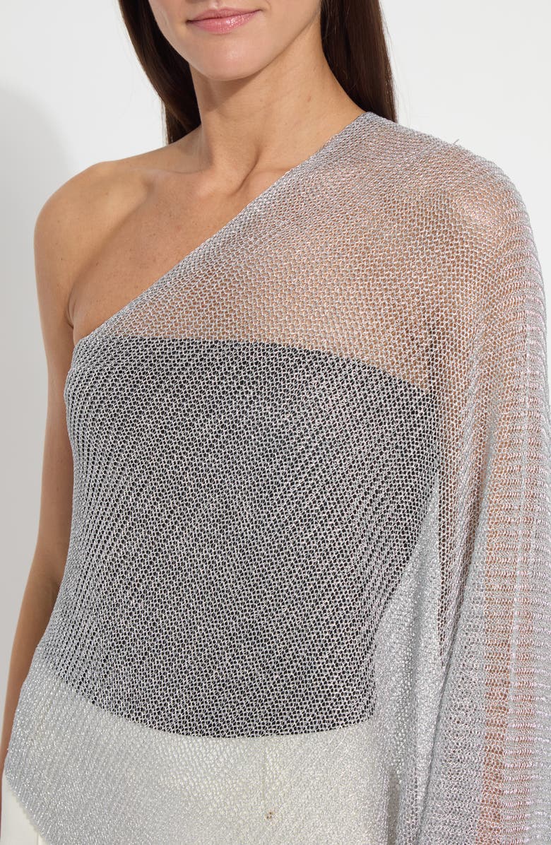 Lysse Argento Summer Convertible Mesh Poncho, Alternate, color, Metallic Silver