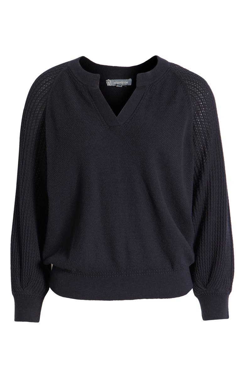 Wit & Wisdom V-Notch Sweater, Alternate, color, 