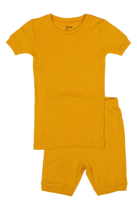 LEVERET Solid 2-Piece Cotton Shorts Pajamas