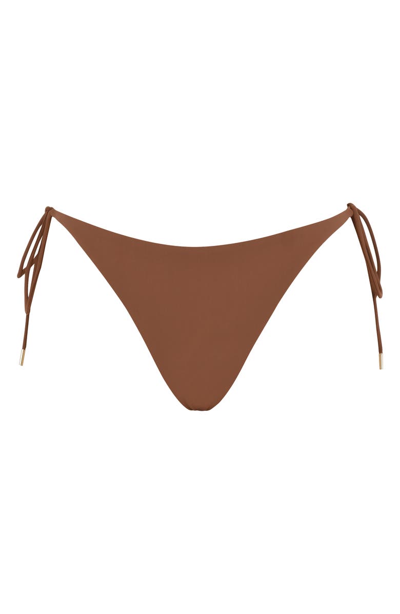 HOUSE OF CB Lira Tie Side Bikini Bottoms, Alternate, color, Chocolate