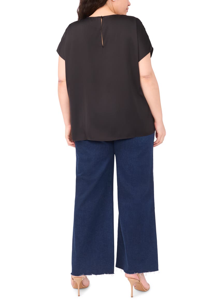 Dolman Sleeve Satin Top, Alternate, color, RICH BLACK 060