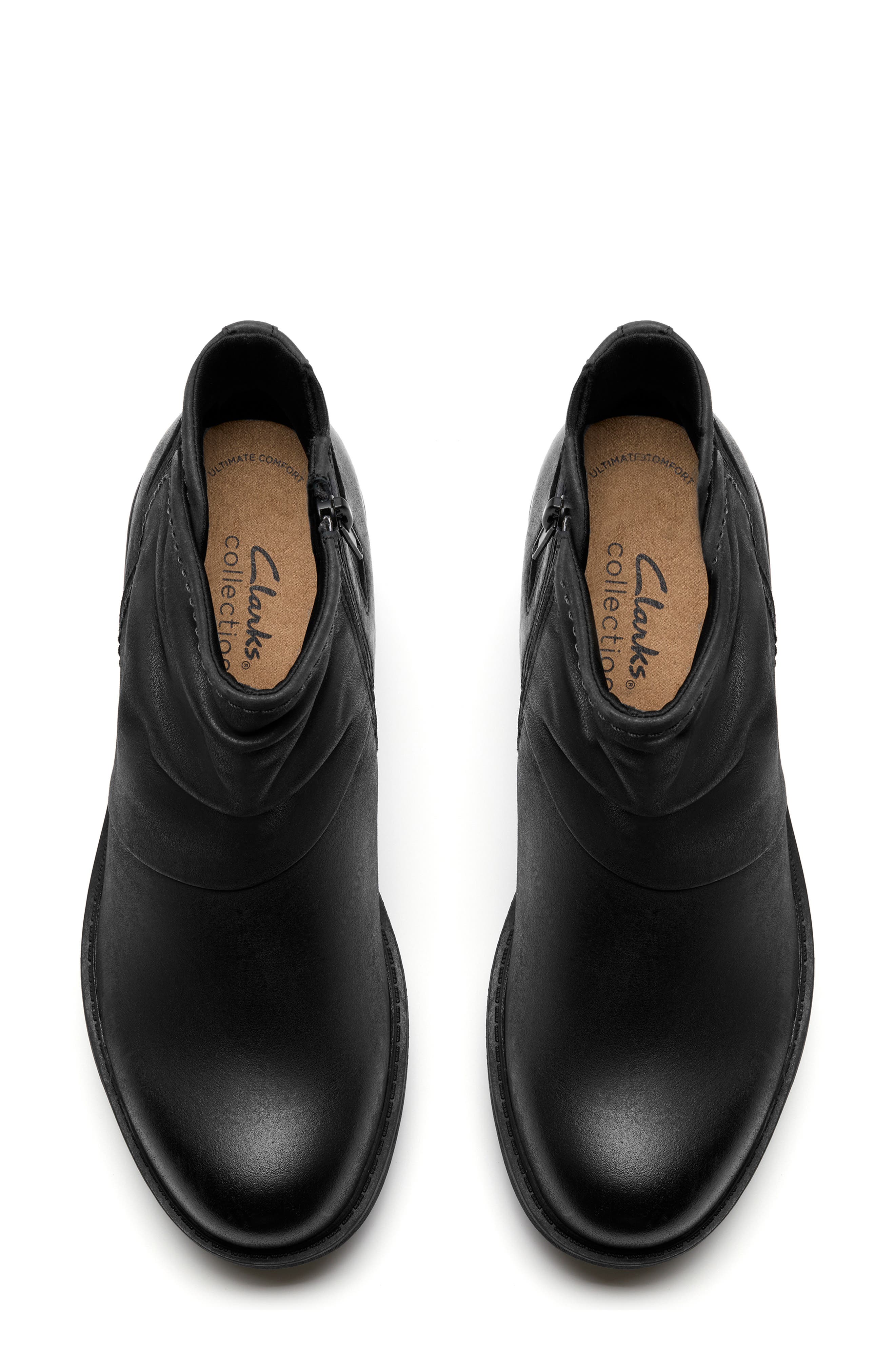 Clarks<sup>®</sup> Hearth Sofia Ankle Boot, Alternate, color, Black Leather