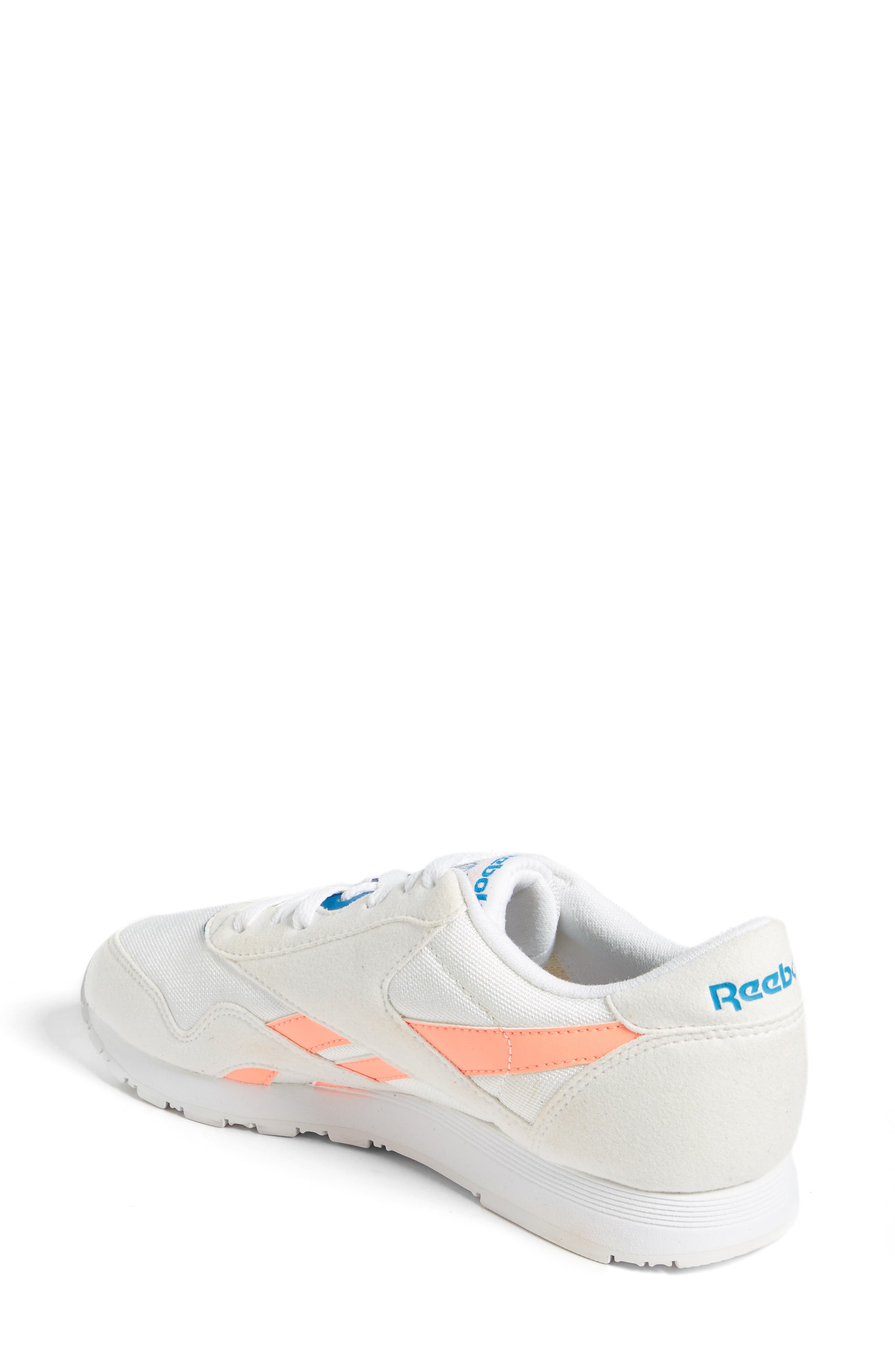 Classic Nylon TXT Sneaker, Alternate, color, WHITE/ DIGITAL PINK/ BLUE