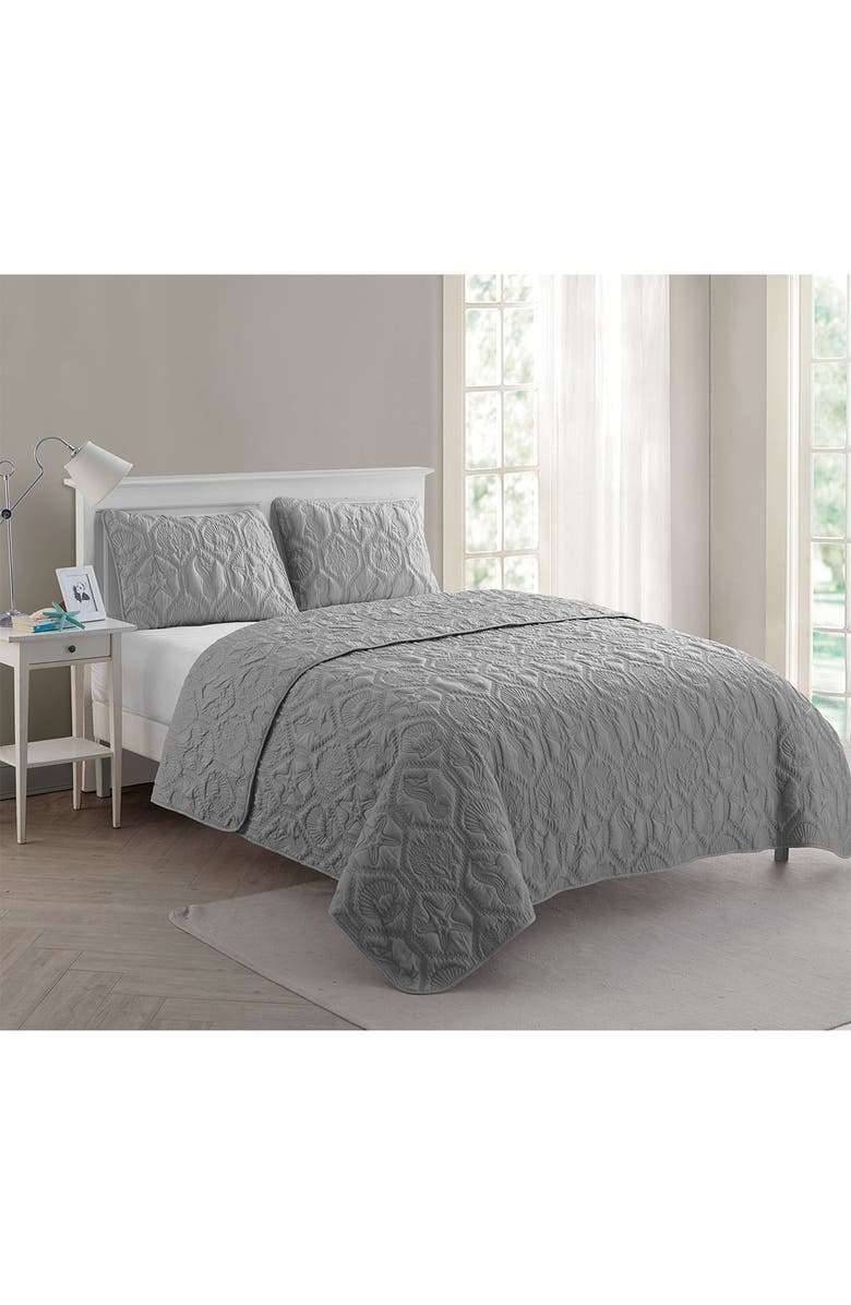 VCNY HOME Shore Embossed Quilt Set - Queen, Main, color, Grey