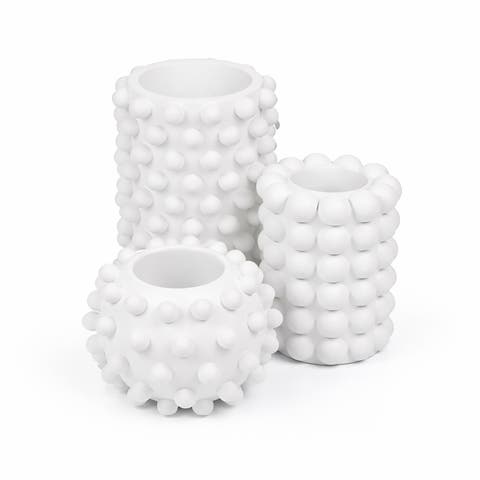 Maren Modern Minimalist Handmade Concrete Bubble Cylinder and Round Planter Set (Set of 3)