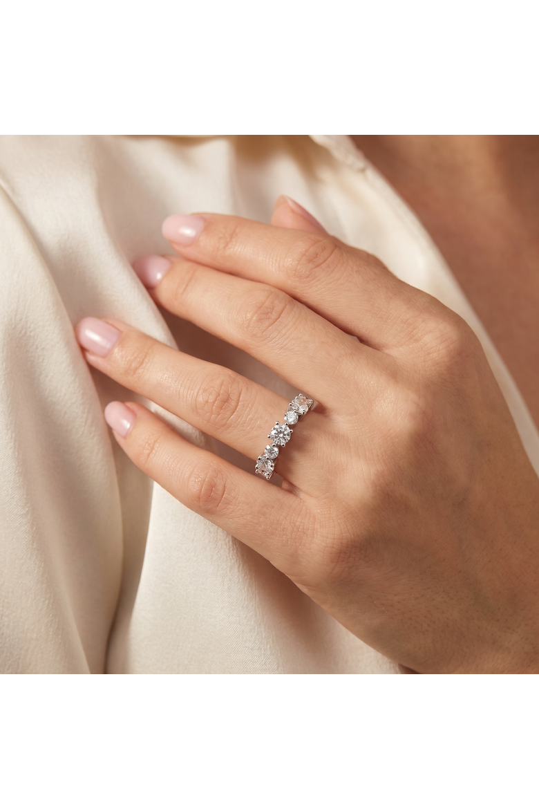 1.13Ct Natural Diamond Stackable Wedding Ring Gold 14k Gold, Alternate, color, 14k White Gold