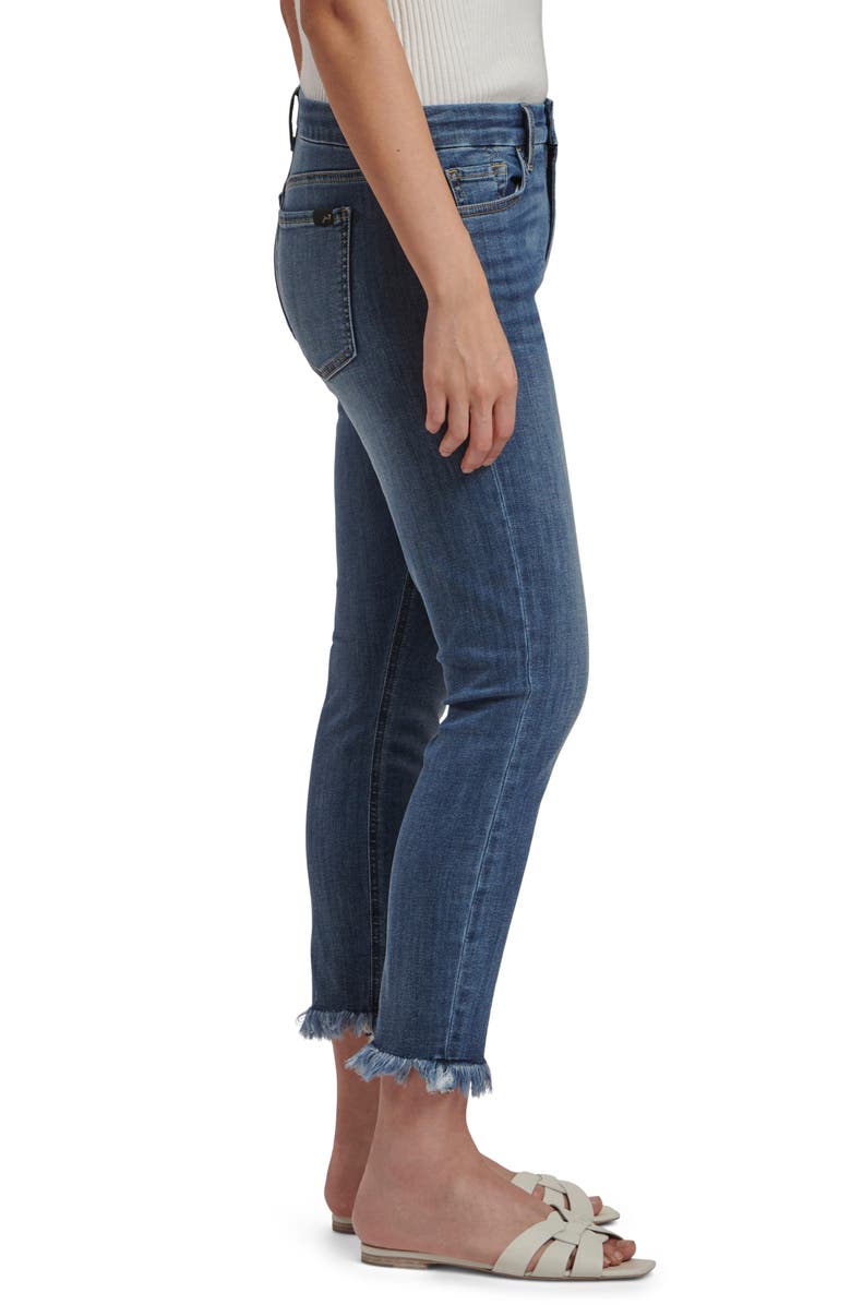 JEN7 by 7 For All Mankind High Waist Fray Hem Crop Skinny Jeans, Alternate, color,