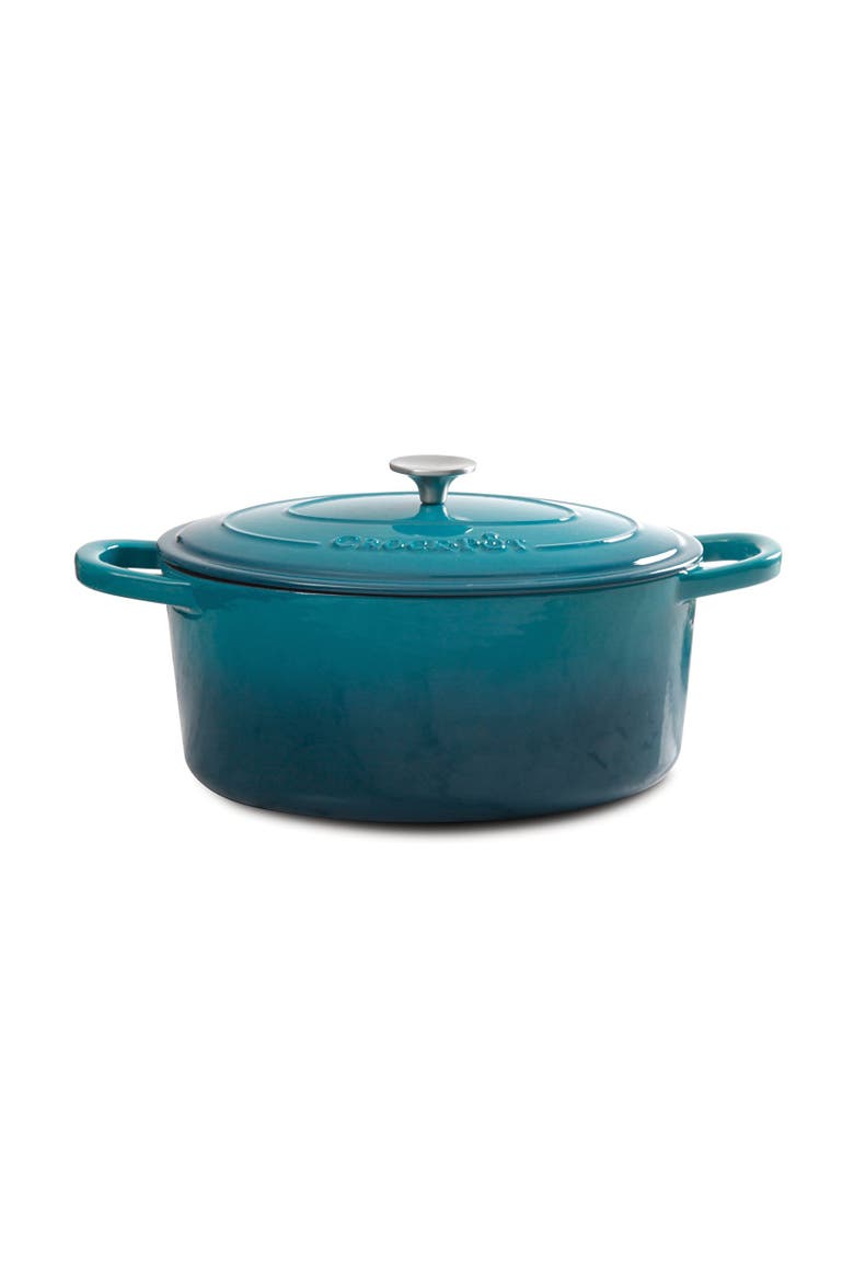 5 Quart Round Enameled Cast Iron Dutch Oven, Main, color, Blue