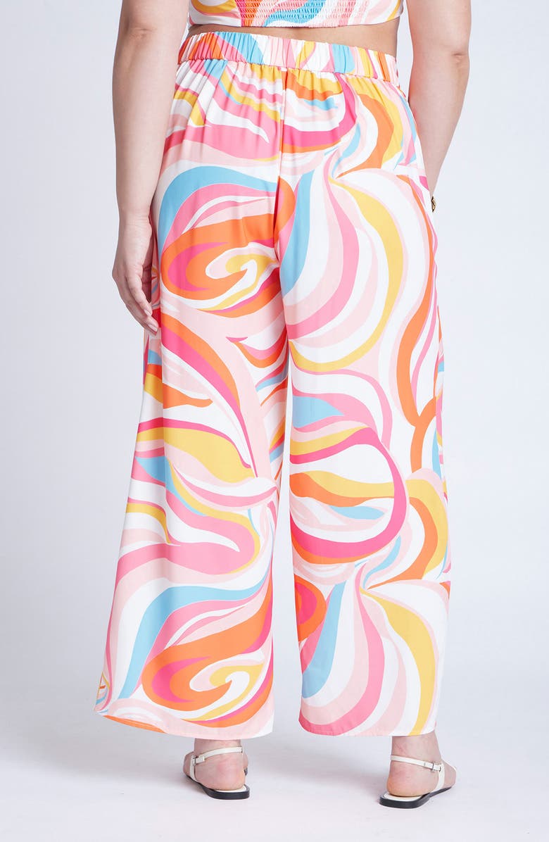 ELOQUII Print Pull-On Wide Leg Pants, Alternate, color,