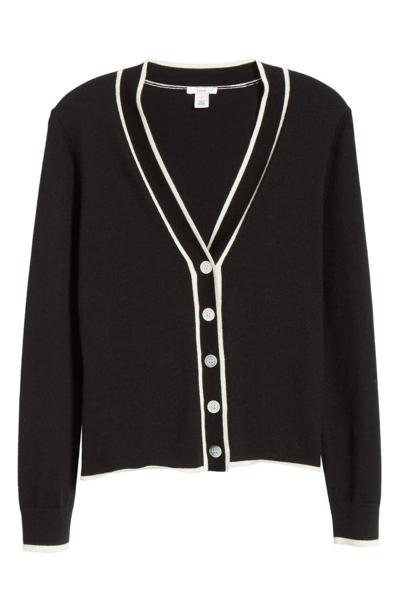 Lewit Tipped V-Neck Cardigan, Alternate, color,