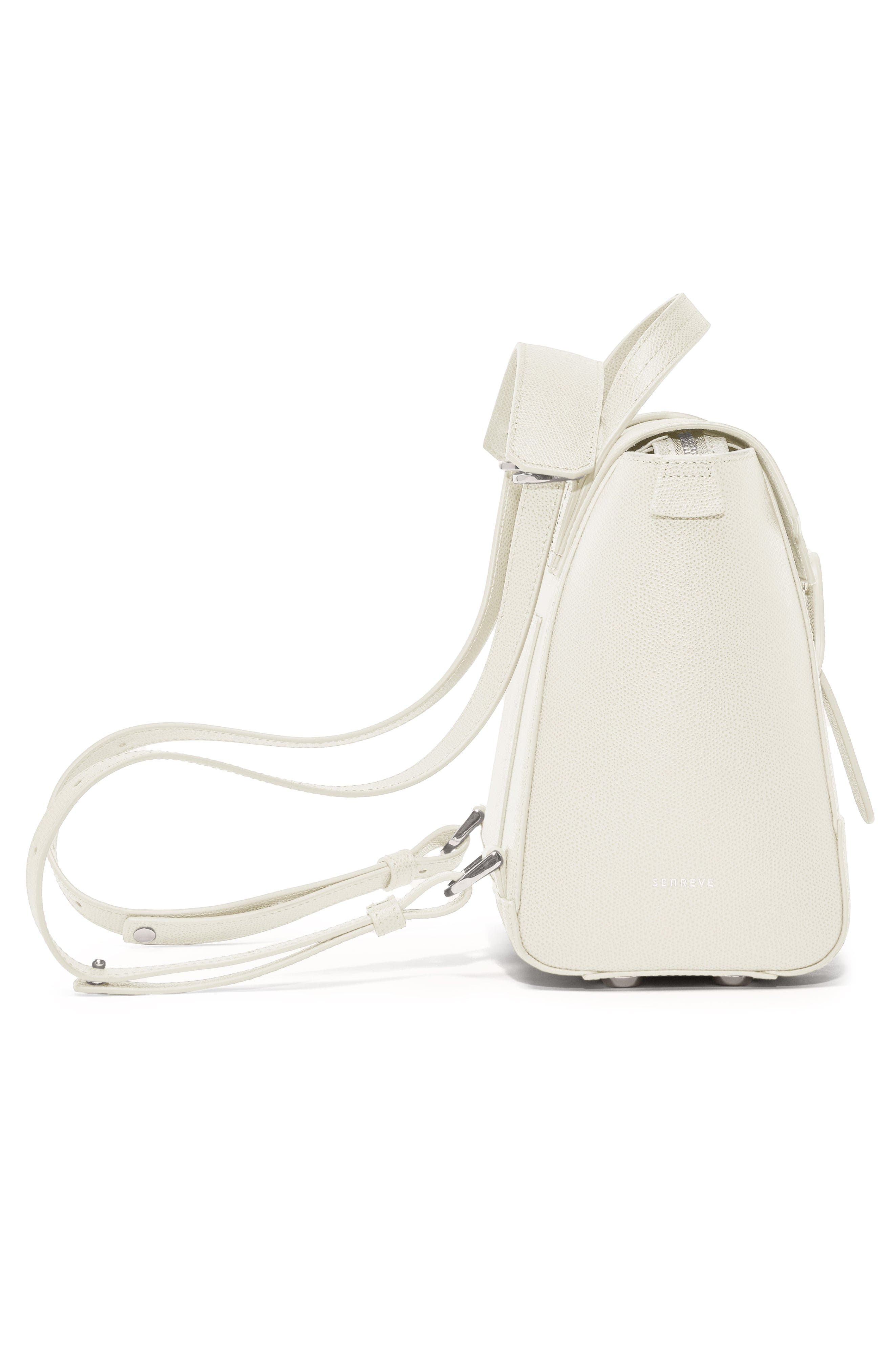 Midi Maestra Pebbled Leather 4-Way Convertible Handbag, Alternate, color, Cream