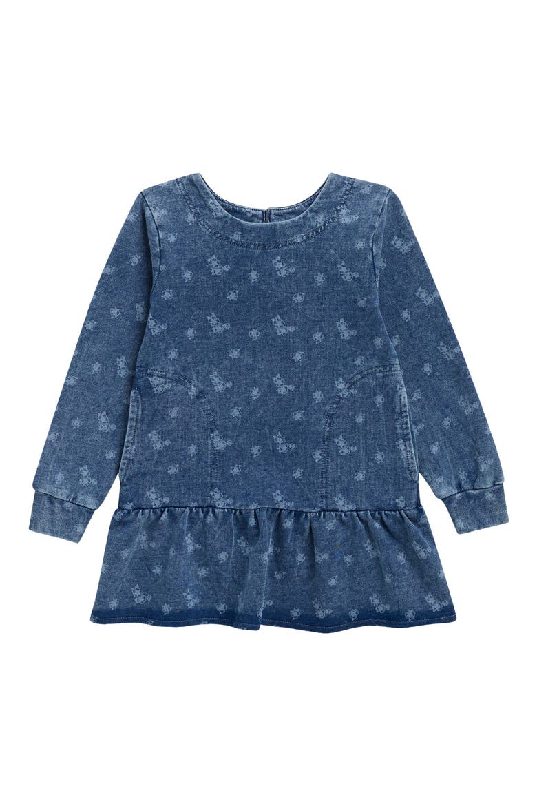 Kids' Bloom Kissed Long Sleeve Dress, Main, color, DRK INDIGO