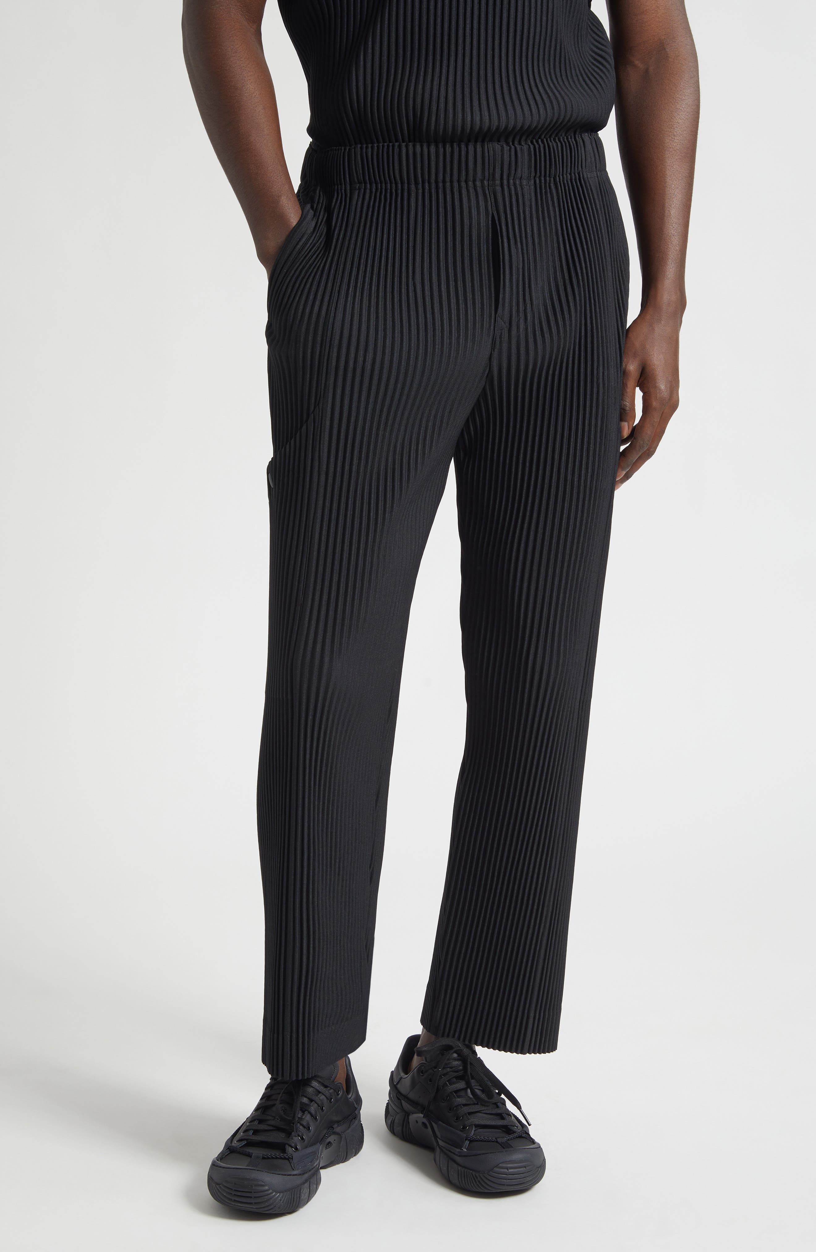 スラックス homme plisse issey miyake Homme Plissé Issey Miyake Quarry Pleated Straight Leg Pants (Men