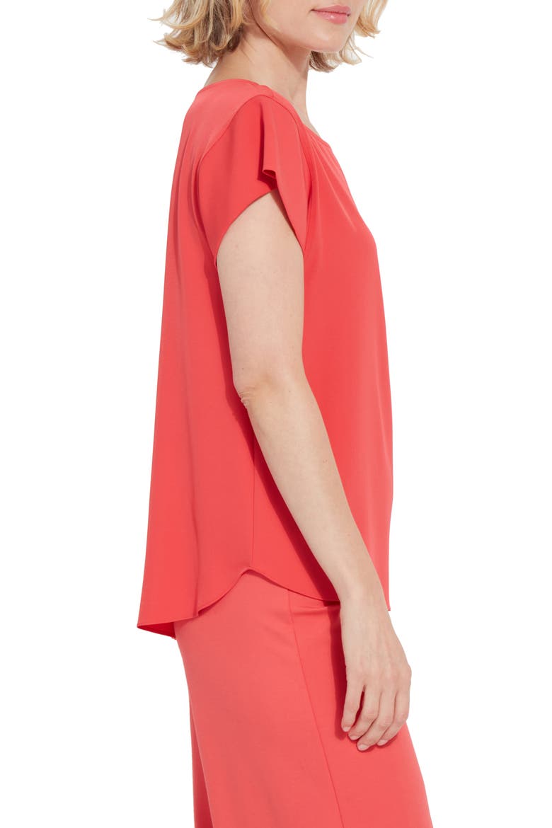 Melodie Boat Neck Woven Top, Alternate, color, FUNKRED