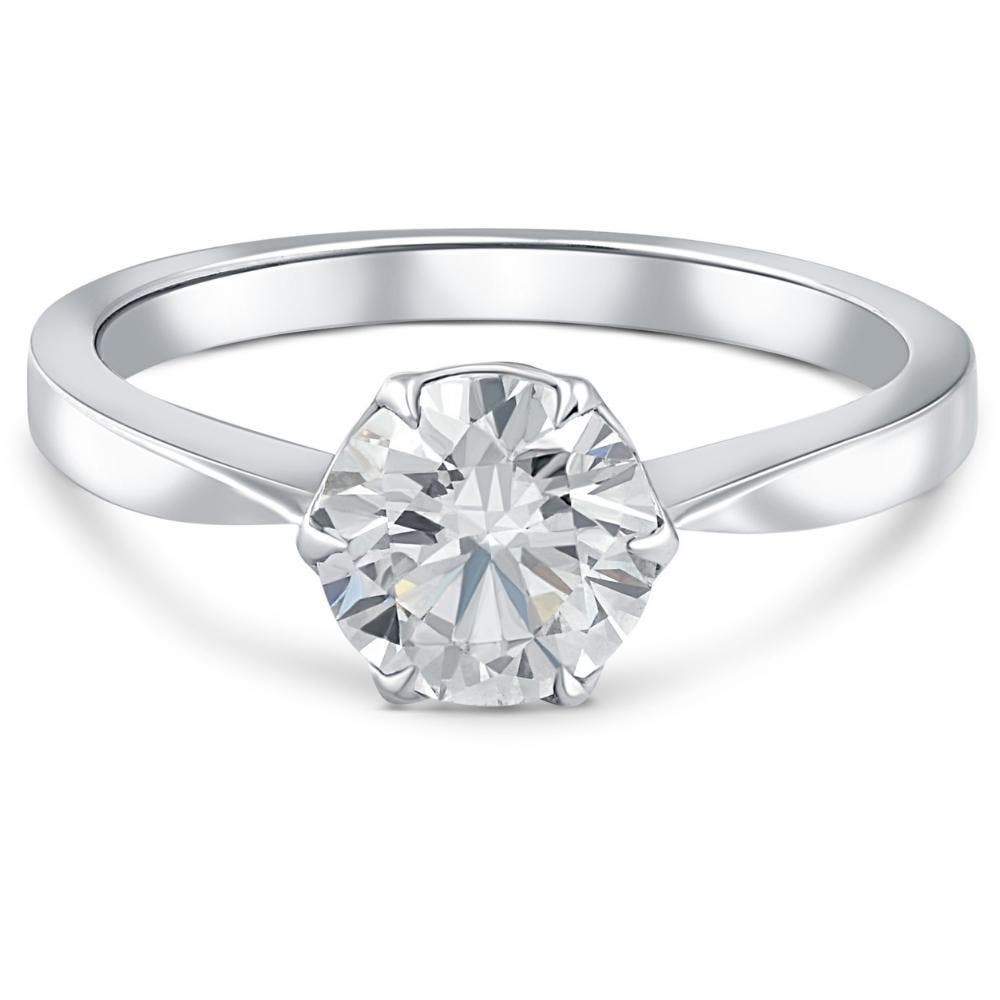 Bliss Diamond 1 1/2Ct Solitaire Lab Grown Round Diamond Engagement Ring ...