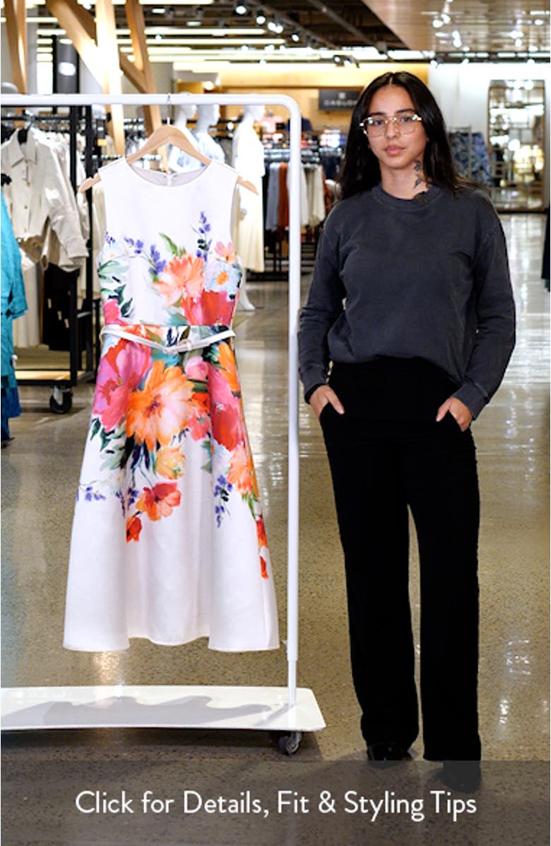 Mika Placed Floral Cocktail Midi Dress, sales video thumbnail