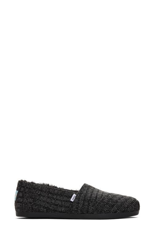 Toms Alpargata Faux Fur Lined Slip-on In Black