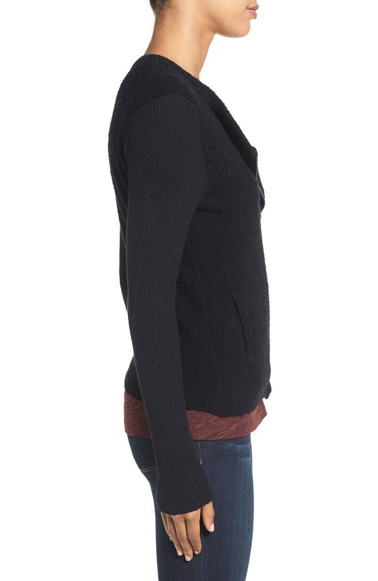 Caslon<sup>®</sup> Mixed Knit Moto Sweater, Alternate, color, 