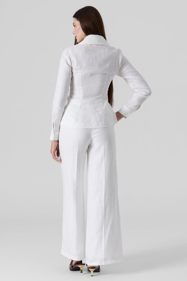 Linen Wide Leg Pants, Alternate, color, White