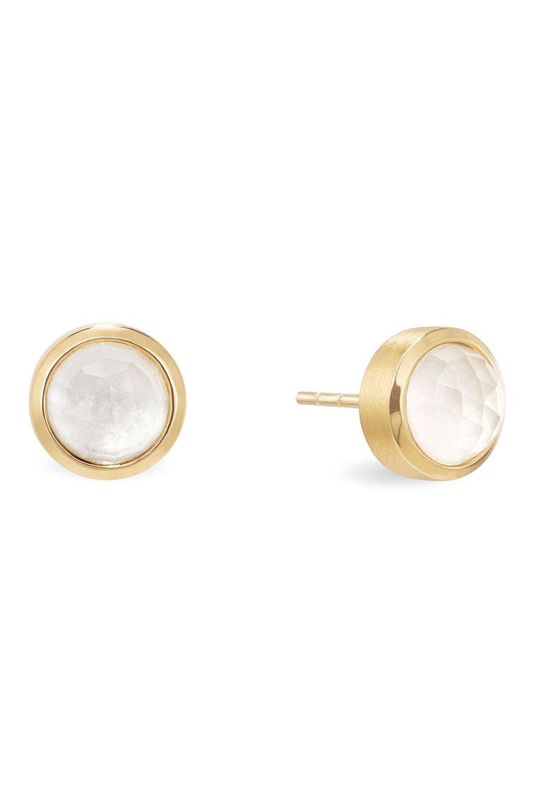 Signature Mini Stud Earrings, Main, color, IRIDESCENT PEARL/ GOLD