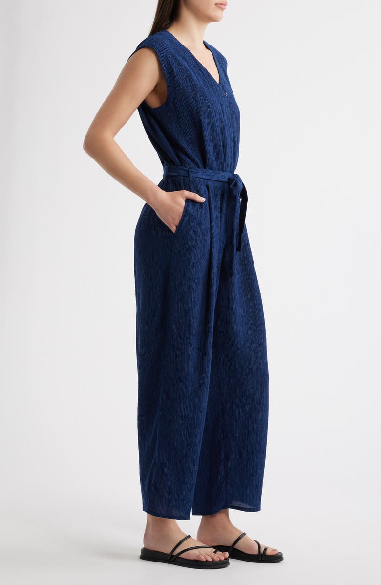 Eileen Fisher Crinkled Ankle Jumpsuit, Alternate, color, Deep Dive