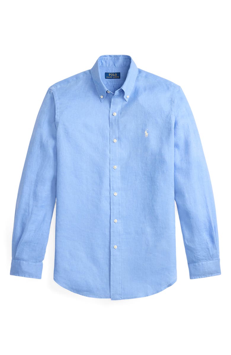 Polo Ralph Lauren Classic Fit Linen Button-Down Shirt, Alternate, color, Bristol Blue