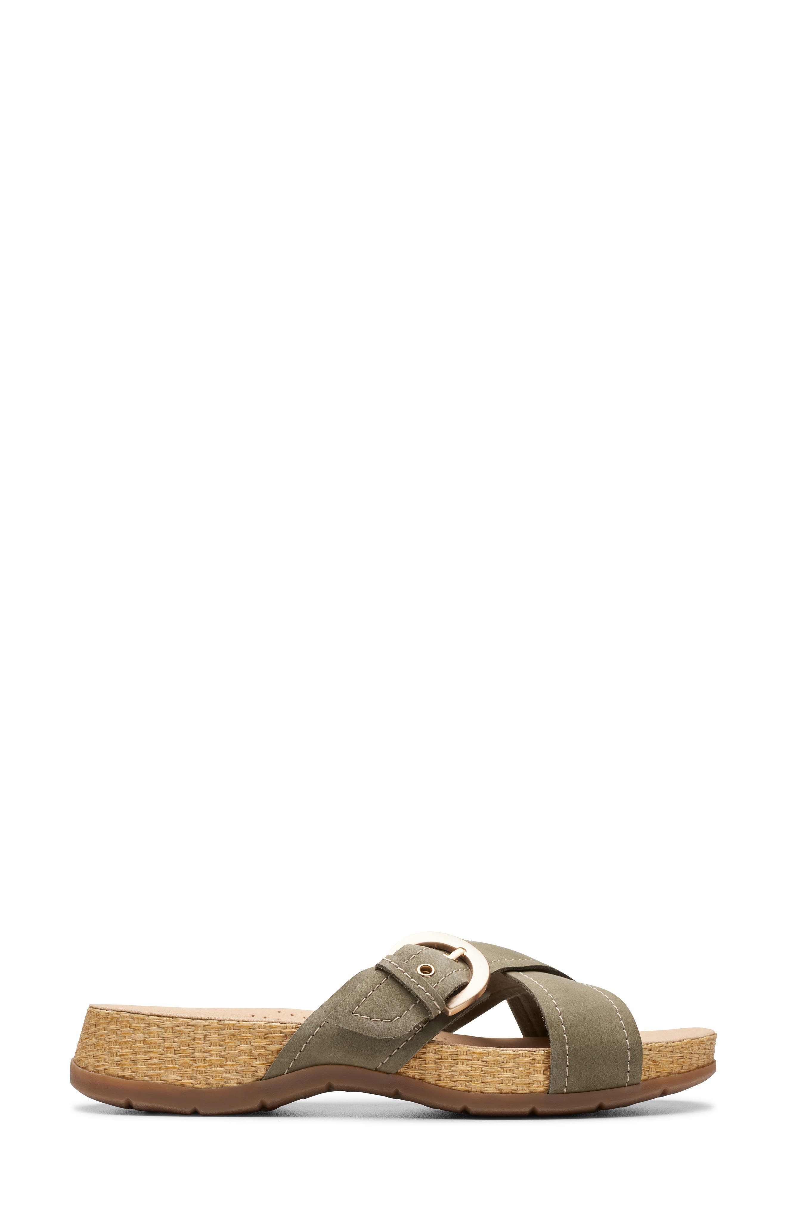 Reileigh May Slide Sandal, Alternate, color, OLIVE NUBUCK