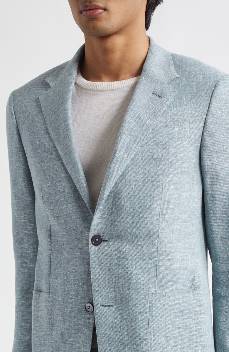 ZEGNA Fairway Crossover Linen Blend Sport Coat, Alternate, color, Br Blu Sld