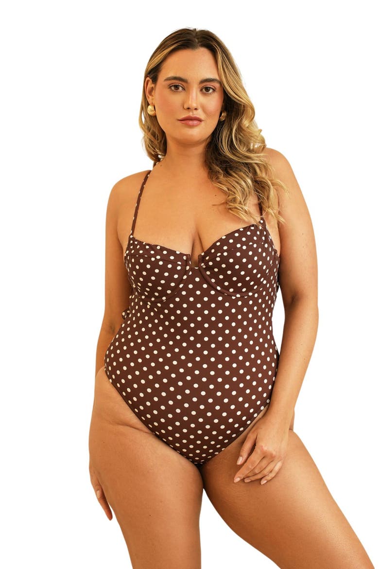 Saltwater One Piece, Main, color, Dotted Brown