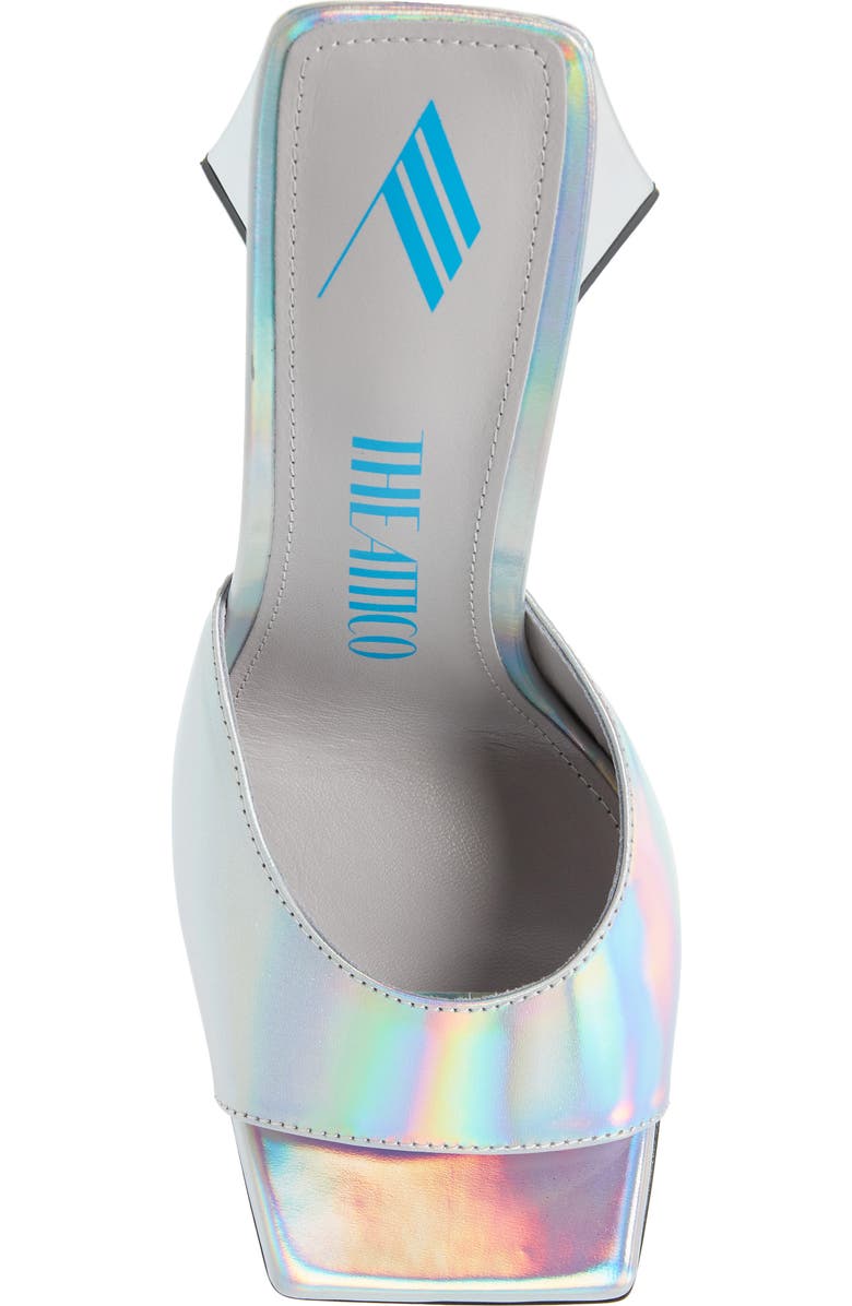 The Attico Devon Slide Sandal, Alternate, color, Holographic Silver
