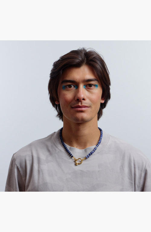 Shop Spicy Dan Mac Gender Inclusive Sodalite Opal Necklace In Blue