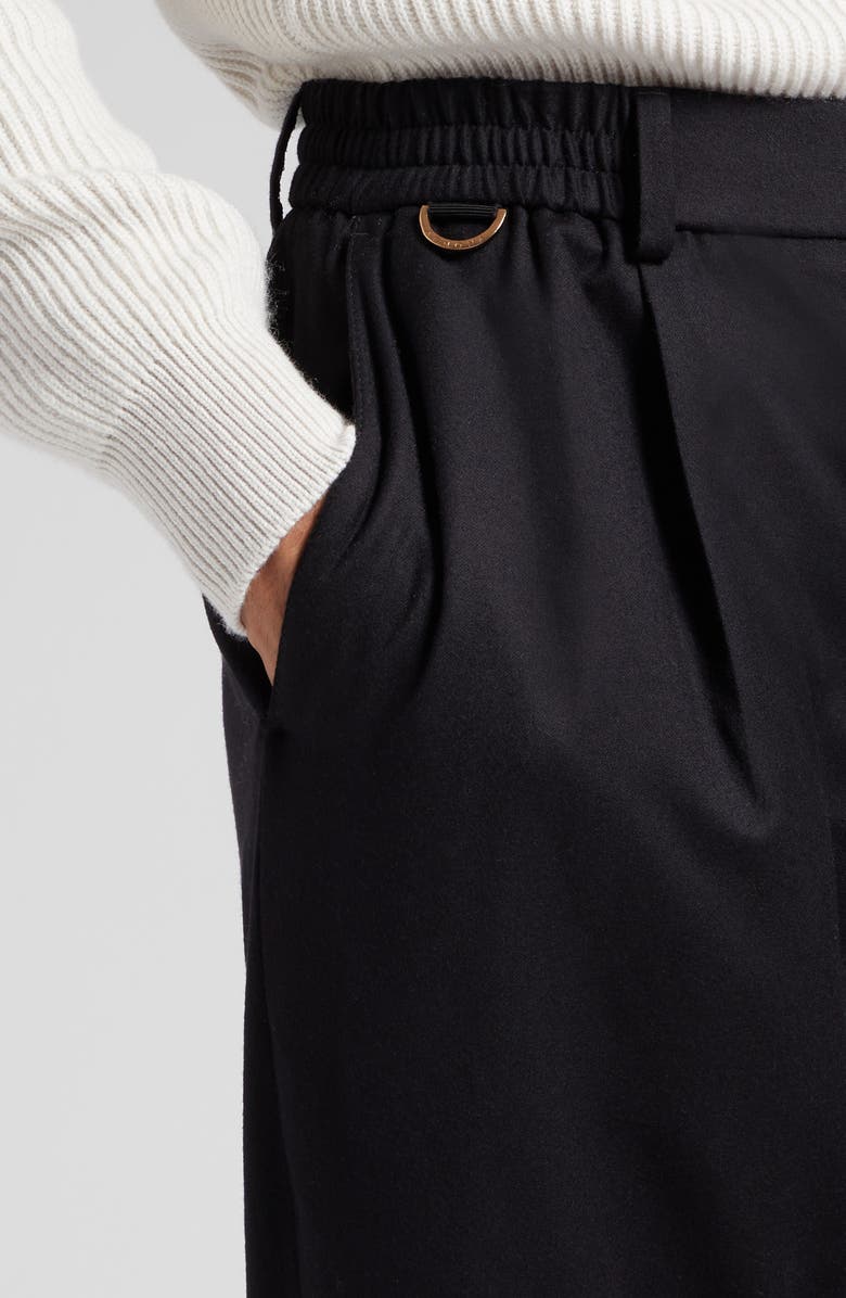 Agnona One Pleated Wool & Silk Pants, Alternate, color,