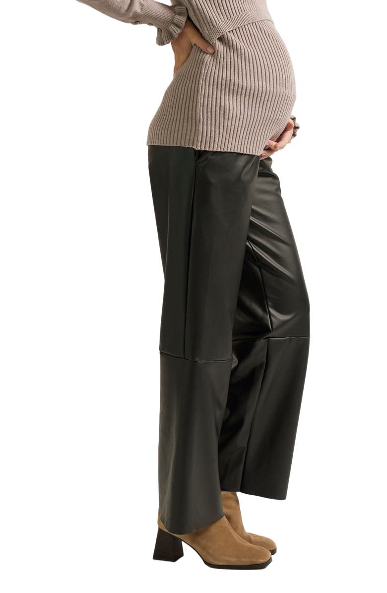 Cache Coeur Alix Maternity Faux Leather Pants, Alternate, color, Black