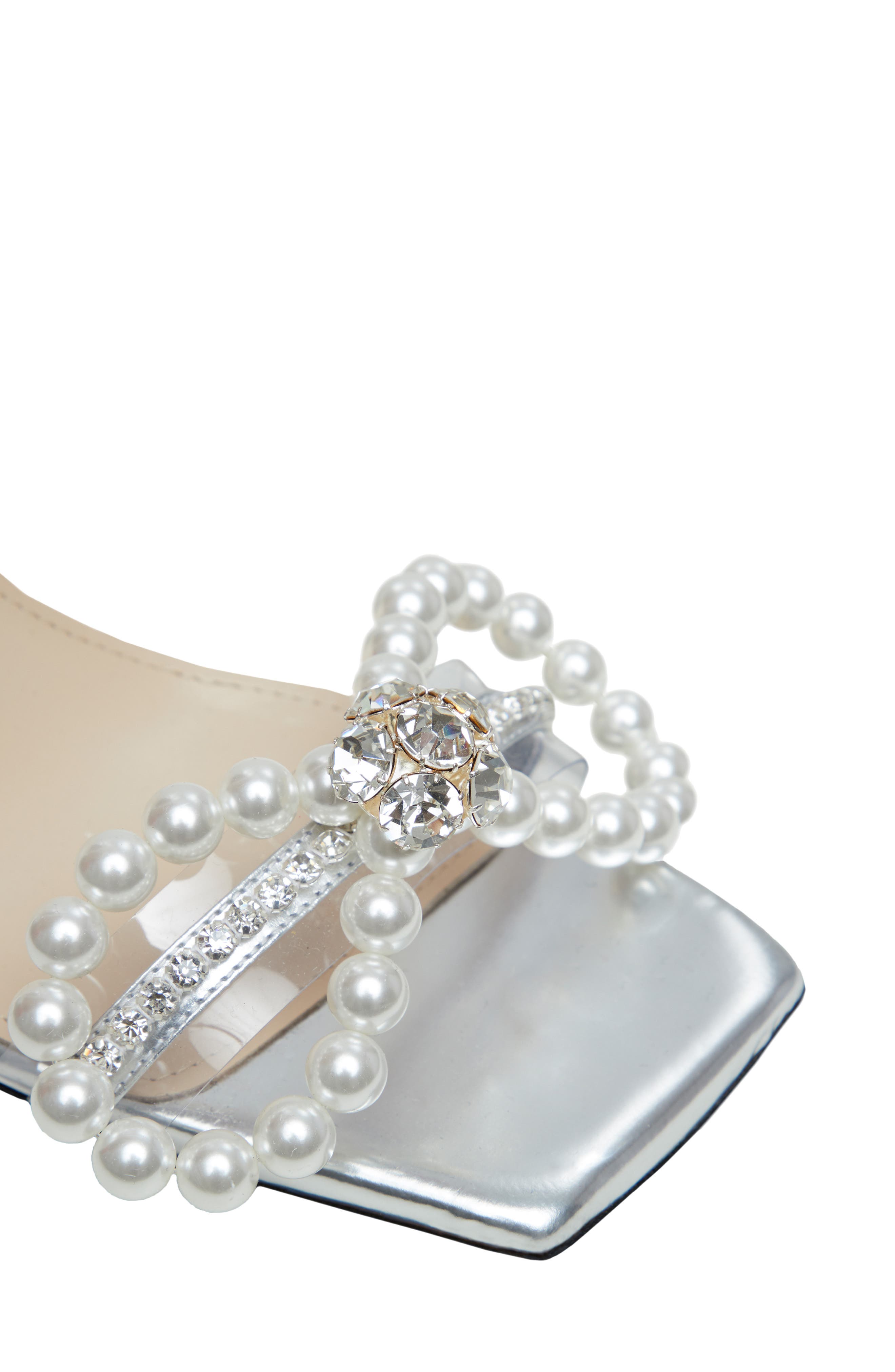 Mach & Mach Imitation Pearl Bow Sandal, Alternate, color, 