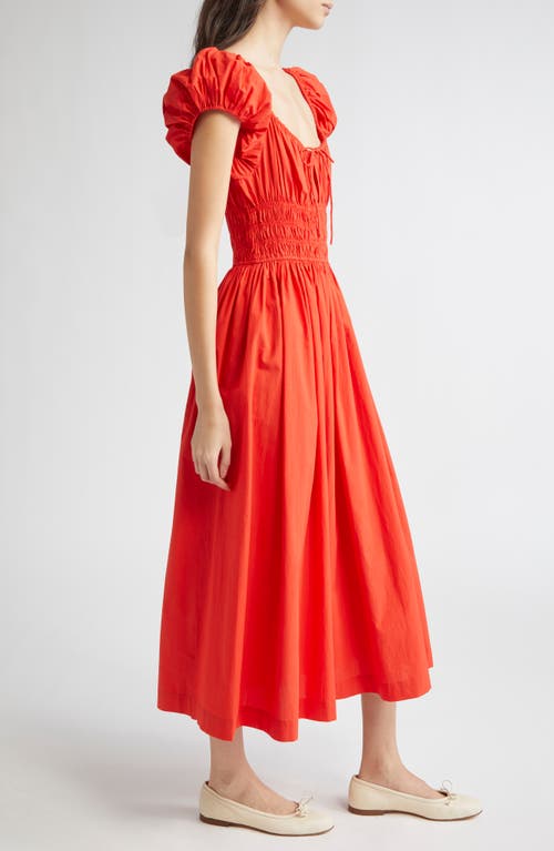 Doen Dôen Quinn Organic Cotton Poplin Maxi Dress In Red
