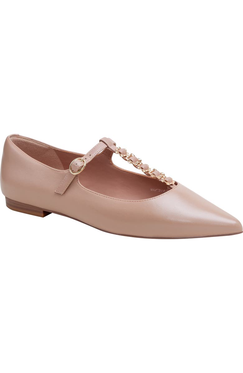 Linea Paolo Corinne Pointed Toe T-Strap Flat, Main, color, Blush