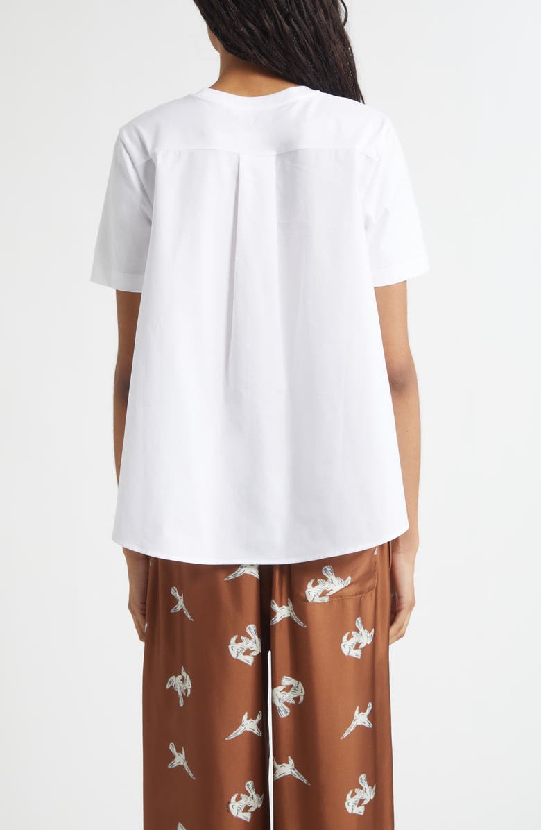 Marni Mending Logo Cotton Poplin Pocket T-Shirt, Alternate, color, 00W01 Lily White