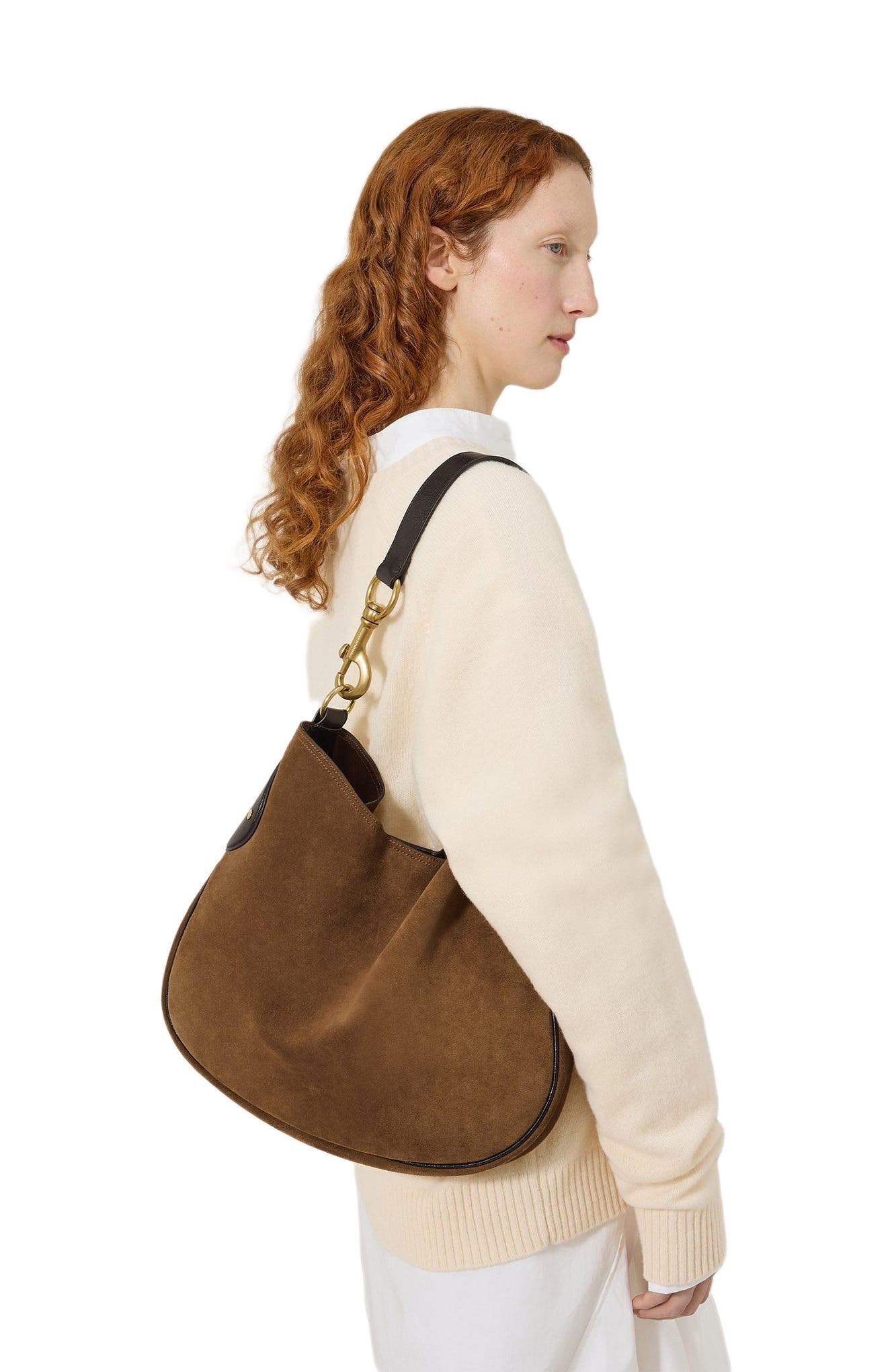 Mulberry Hackney Suede Shoulder Bag, Alternate, color, 
