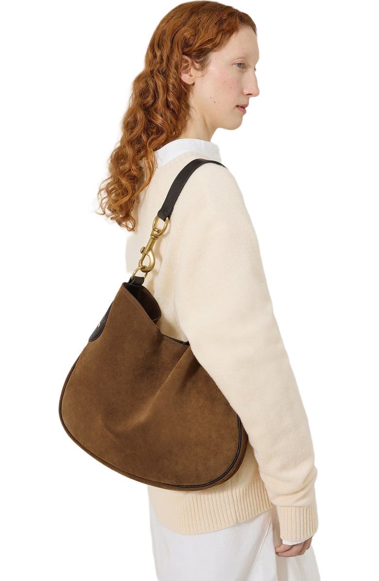 Mulberry Hackney Suede Shoulder Bag, Alternate, color,