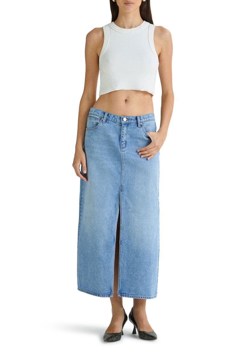 '99 Sylvie Low Rise Denim Maxi Skirt, Alternate, color, DISTRESSED LIGHT DENIM