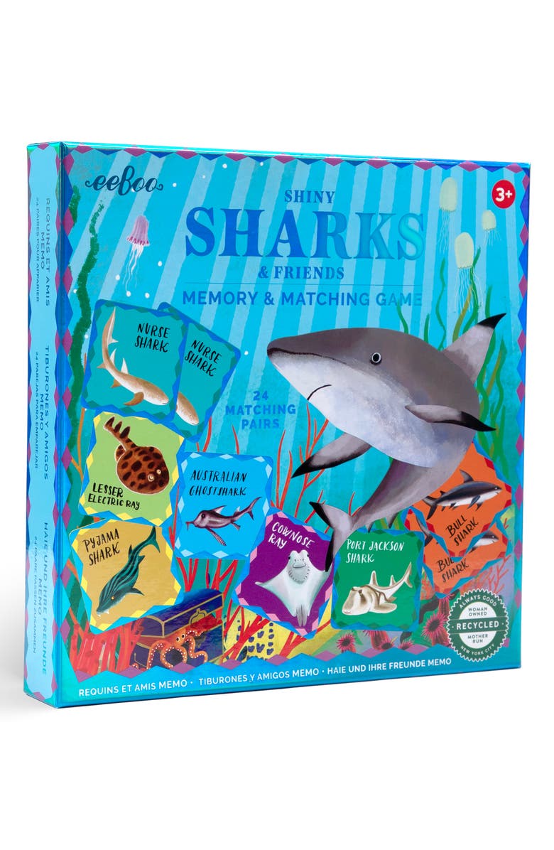 eeBoo Sharks Matching Memory Card Game, Main, color, Multi