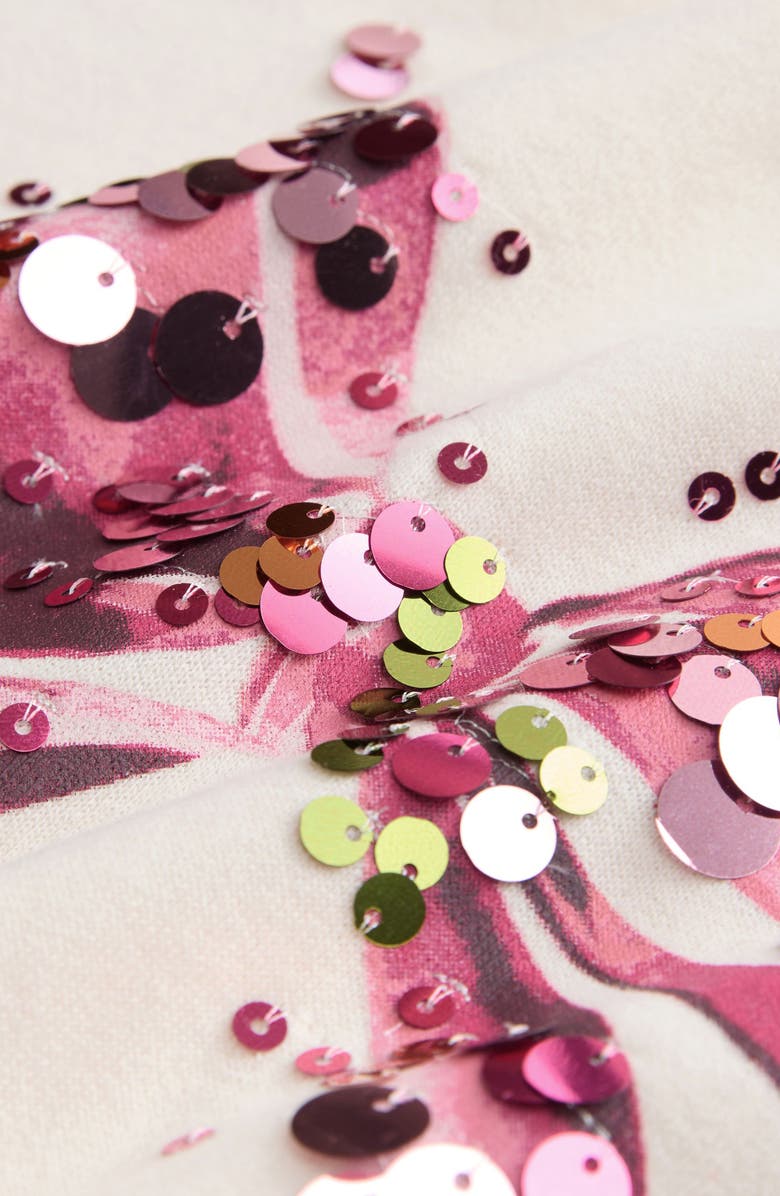 NEXT Kids
 Sequin Embellished Bow Graphic Sweatshirt, Alternate, color, Pink