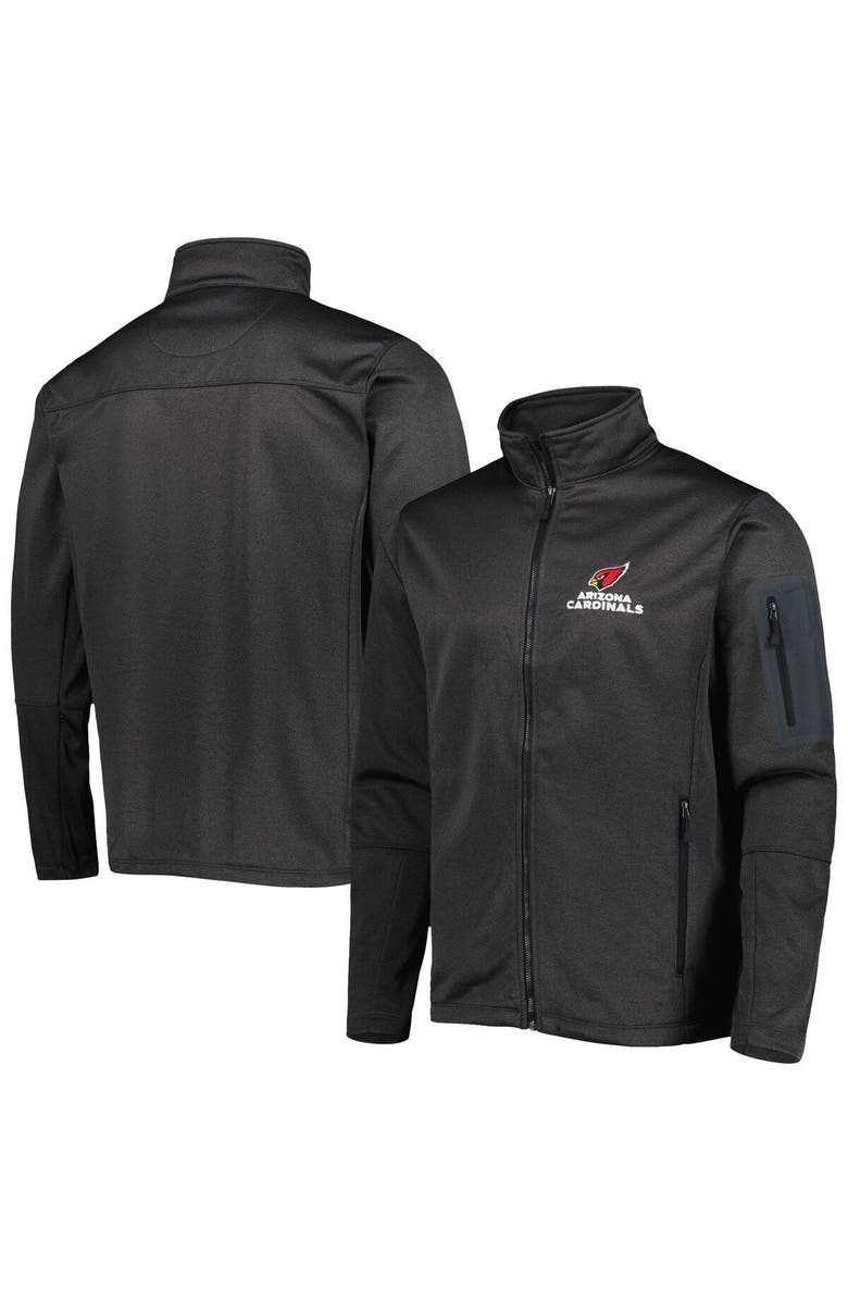 DUNBROOKE Men's Dunbrooke Heather Black Arizona Cardinals Freestyle Coated Tech Fleece Full-Zip Jacket, Main, color, 