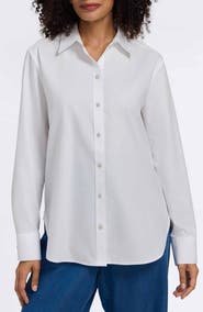 Foxcroft Meghan Solid Cotton Button-Up Shirt