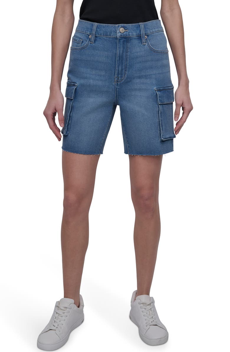 DKNY Jeans High Waist Utility Denim Shorts, Alternate, color,