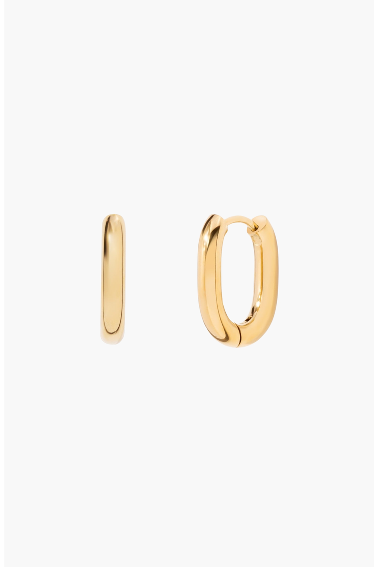 Halo Oval Hoop Earrings, Main, color, Gold