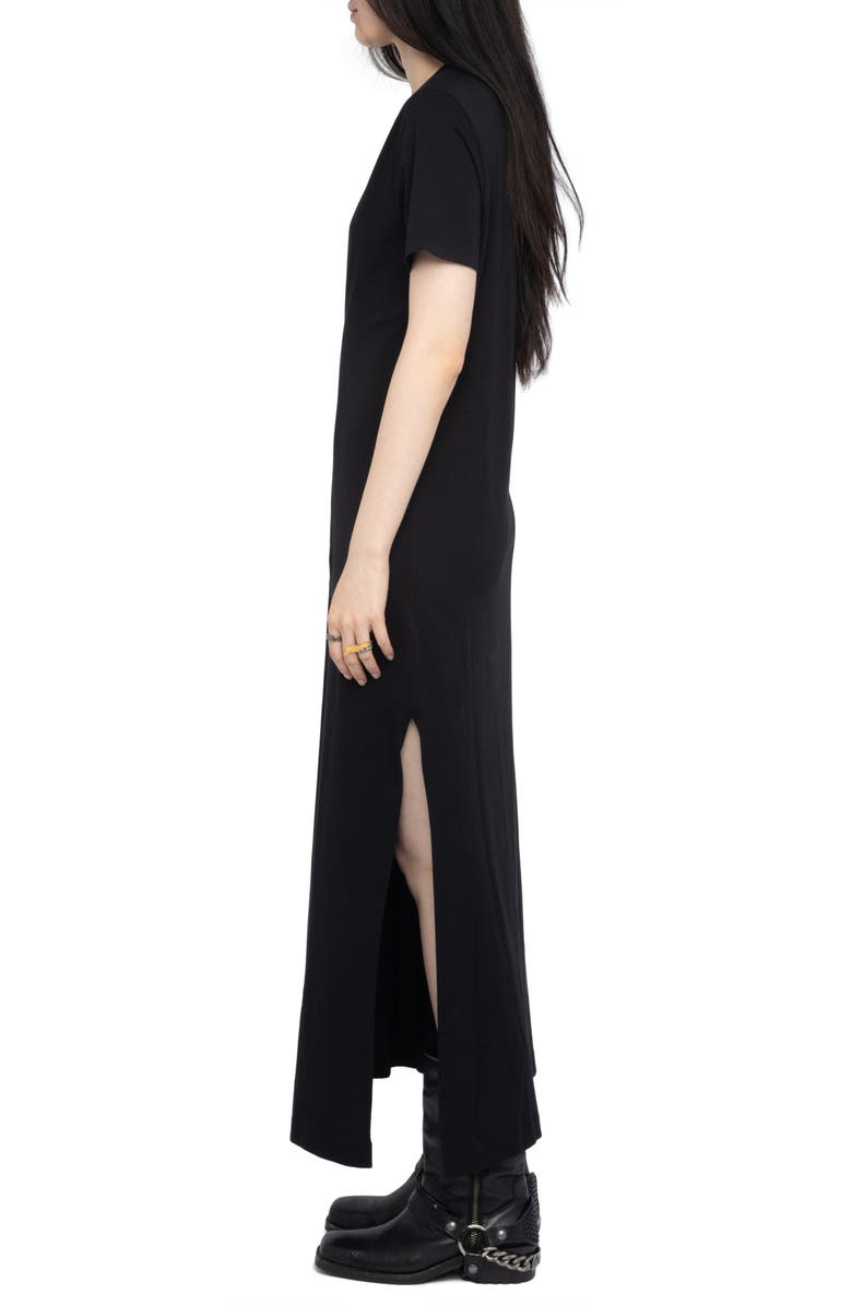 Zadig & Voltaire Raja Wings Midi Dress, Alternate, color, Black
