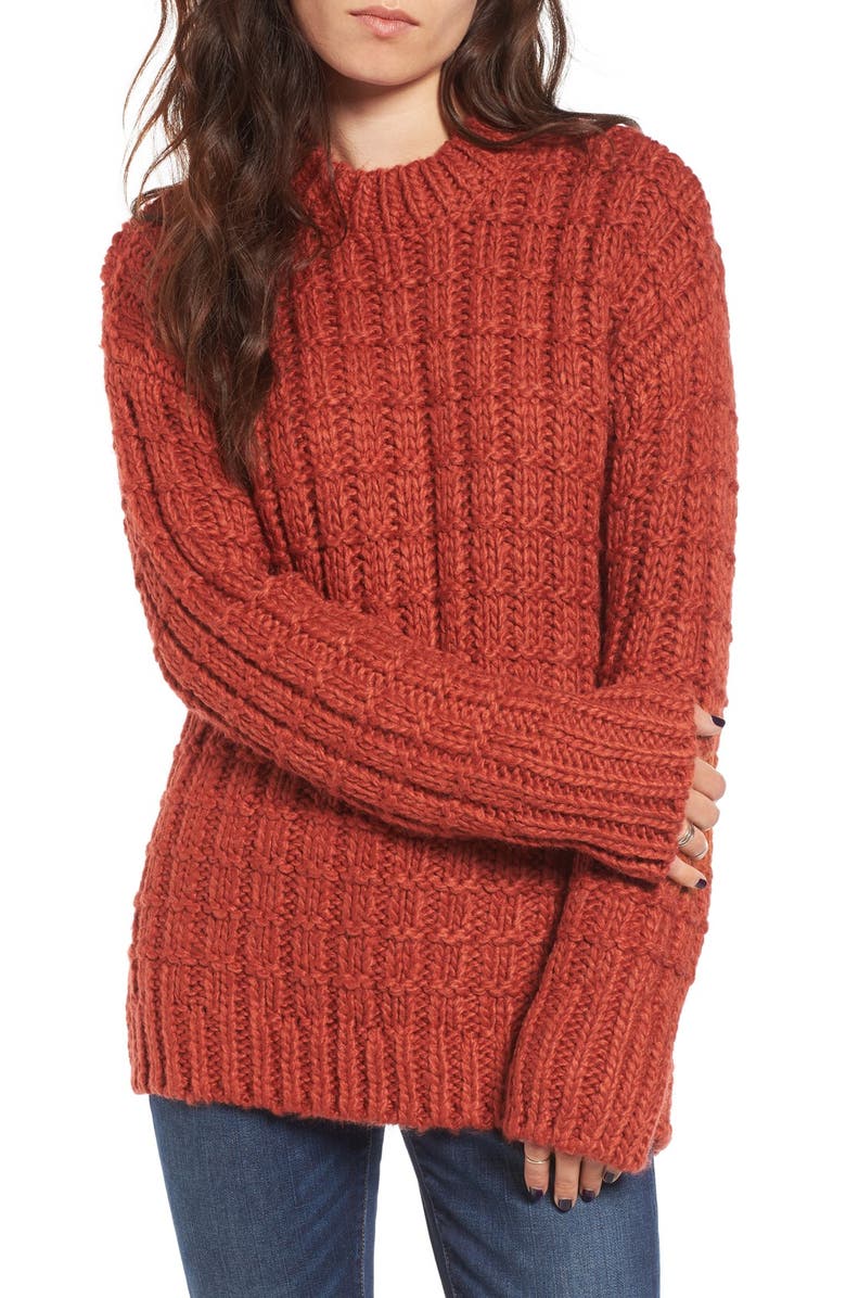 MOON RIVER Chunky Knit Crewneck Sweater, Main, color, 