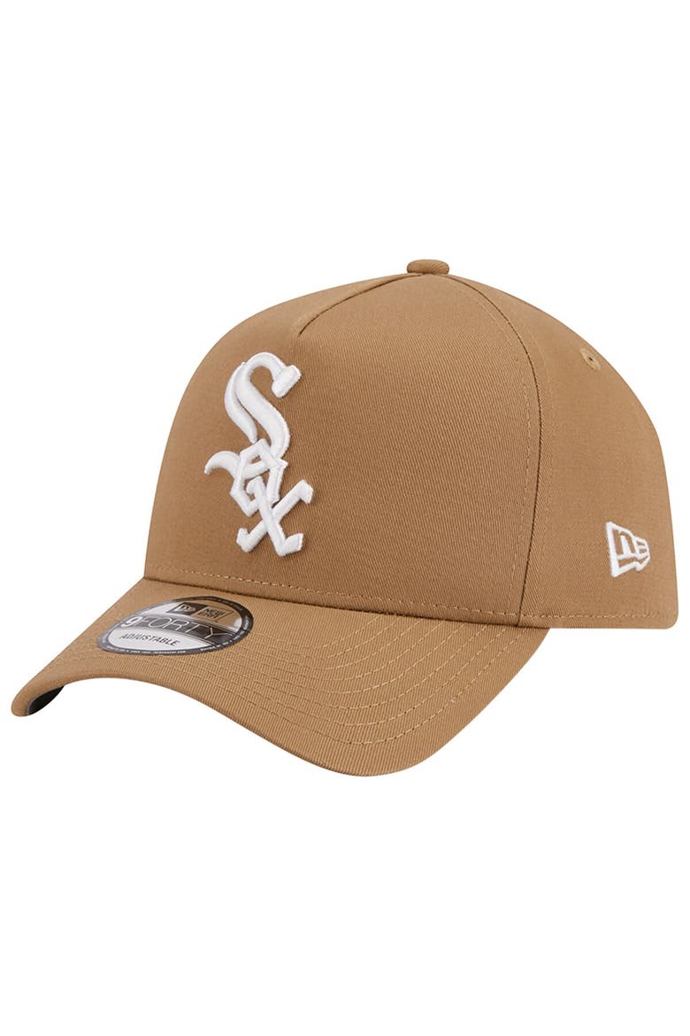 Men's New Era Khaki Chicago White Sox A-Frame 9FORTY Adjustable Hat, Main, color, Khaki