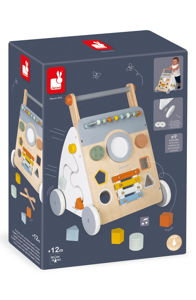 Janod Sweet Cocoon Multi-Activity Walker, Alternate, color, Blue